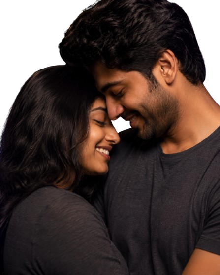 Happy Indian couple — the result of using The Date Formula